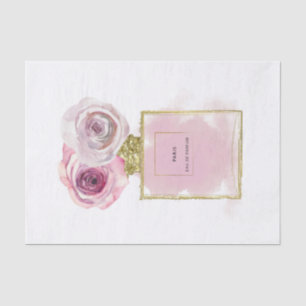 Blumen-Parfümflakon im Fashion-Style Rosa Rosen Go Seidenpapier