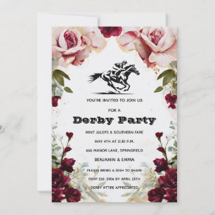 Blumen-Party-Einladung zum Kentucky Derby Pferdere Einladung
