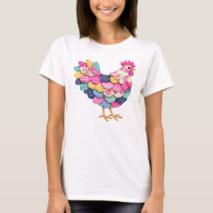 Blumen-Patchwork-Huhn für Hühner-Mütter T-Shirt