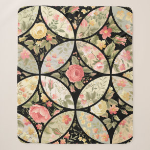 Blumen-Patchwork-Vintage-Nahtloses Muster Sherpadecke