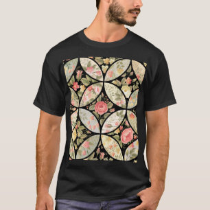 Blumen-Patchwork-Vintage-Nahtloses Muster T-Shirt