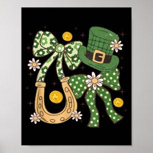 Blumen-Patricks Kokette, retro Shamrock Lustiges G Poster