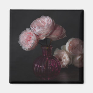 Blumen Pellrosafarbene Erdnüsse in Vase Magnet