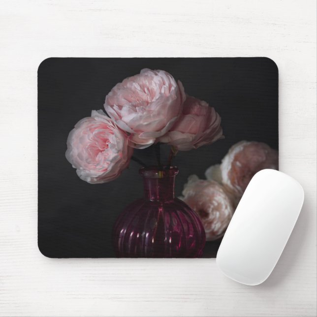 Blumen | Pellrosafarbene Erdnüsse in Vase Mousepad (Mit Mouse)