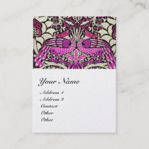 BLUMEN,PFauen UND DRACHEN MONOGRAMM Perle Visitenkarte