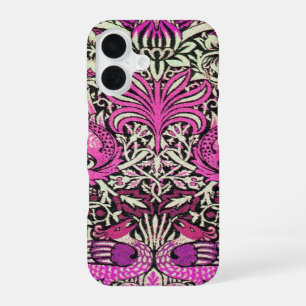 BLUMEN,PFauen UND DRACHEN Rosa Lila Weiß iPhone 16 Hülle