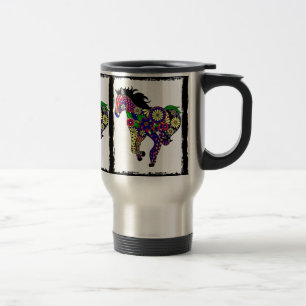 Blumen-Pferdereise-Tasse Reisebecher