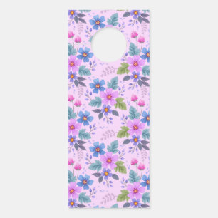 Blumen Pink Blaue Veilchen Blumen Muster-36841 Türanhänger