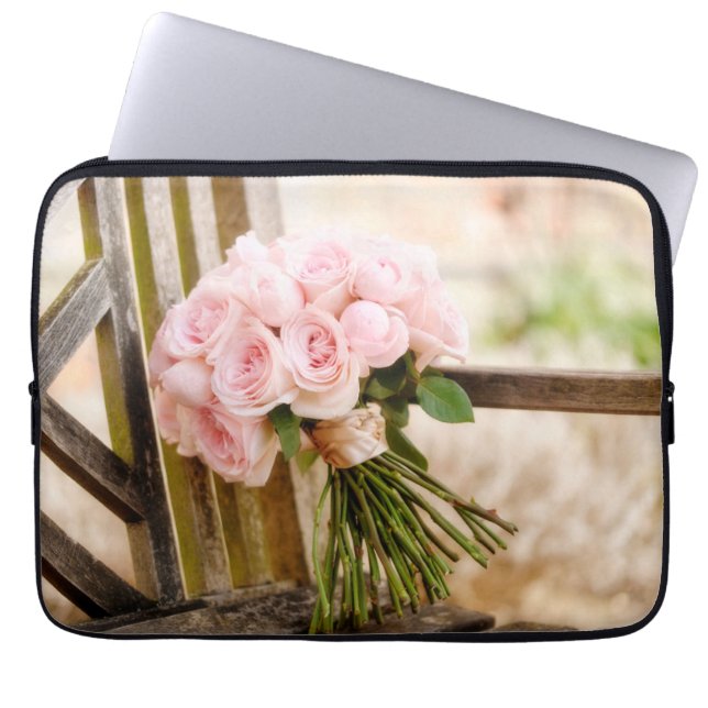 Blumen | Pink Rose Bouquet Laptopschutzhülle (Vorderseite)