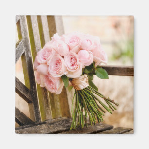 Blumen Pink Rose Bouquet Magnet