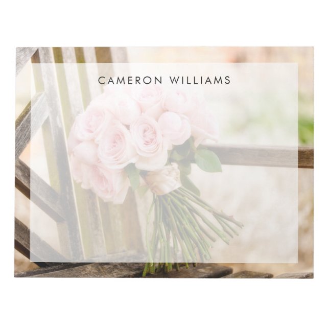 Blumen | Pink Rose Bouquet Notizblock (Vorderseite)