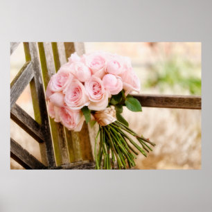 Blumen Pink Rose Bouquet Poster