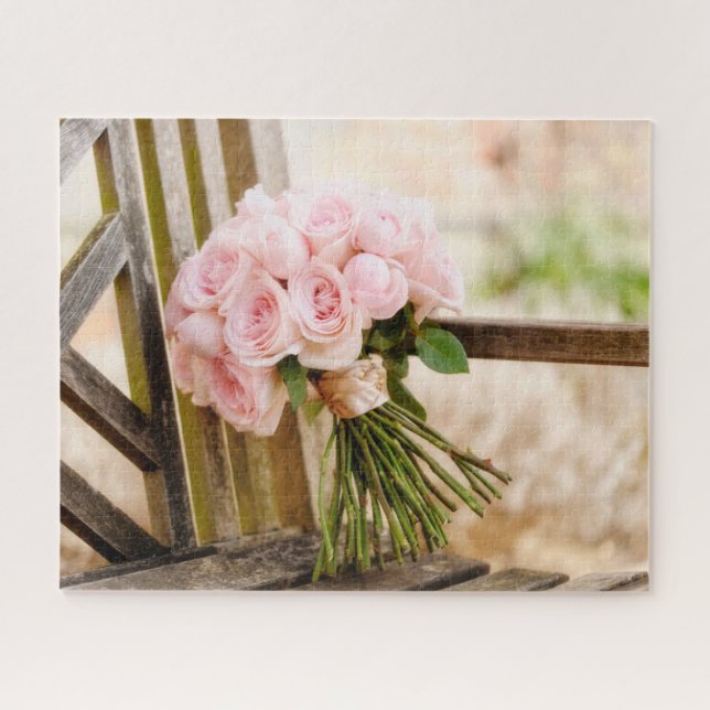 Blumen | Pink Rose Bouquet Puzzle (Horizontal)