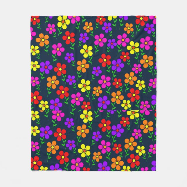 Blumen-Plüschdecke Fleecedecke (Vorderseite)