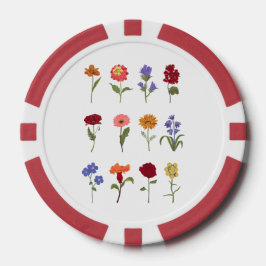 Blumen-Poker-Chip | Elegantes Design Casino-Chip Pokerchips