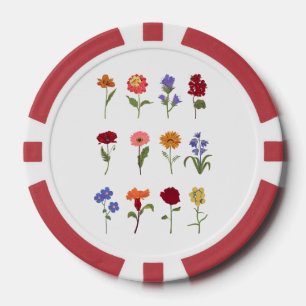 Blumen-Poker-Chip Elegantes Design Casino-Chip Pokerchips