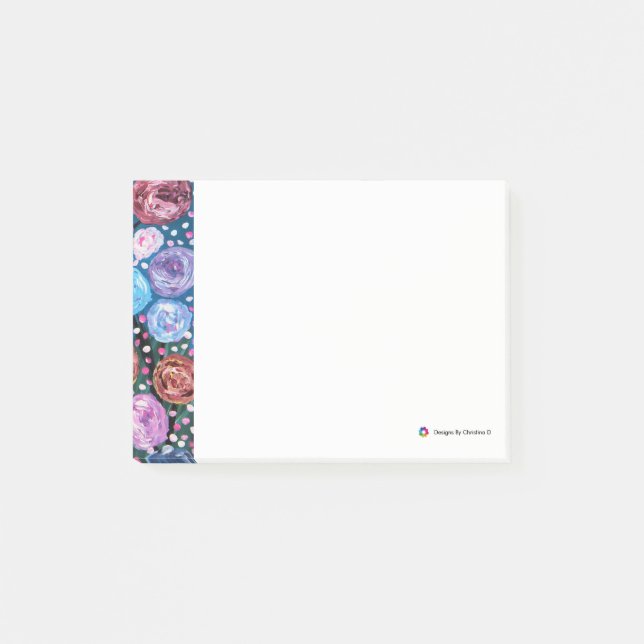 Blumen-Pop Post-it Klebezettel (Vorderseite)