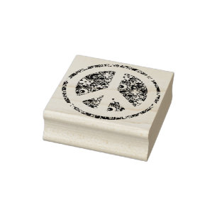 Blumen-Power-Friedenszeichen III + Ihr backgr. u. Gummistempel