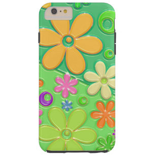 Blumen-Power im Grün Tough iPhone 6 Plus Hülle