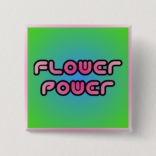"Blumen-Power-" Knopf Button