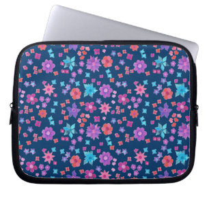 Blumen-Power-lila Aqua-Rosa-orange Laptop-Hülse Laptopschutzhülle