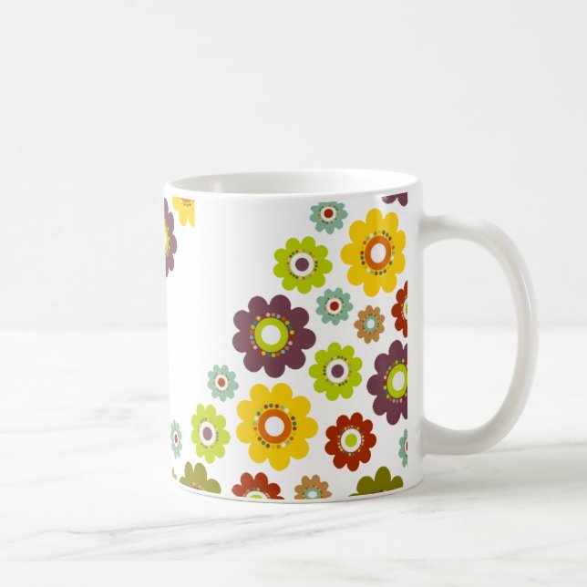 Blumen-Power-Muster-Kaffee-Tasse Kaffeetasse (Rechts)
