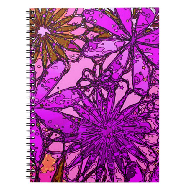 Blumen-Power-psychedelisches Notizbuch Notizblock (Vorderseite)