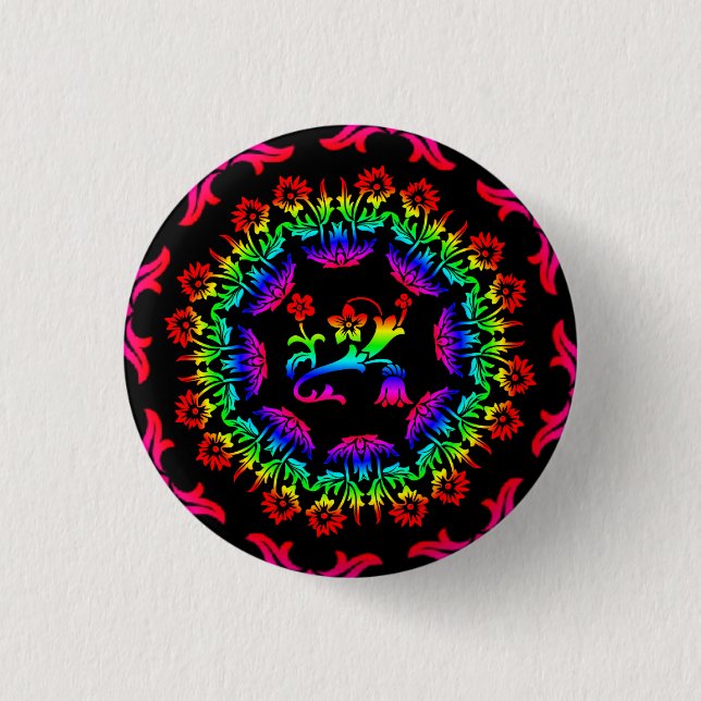 Blumen-Powerknopf Button (Vorderseite)