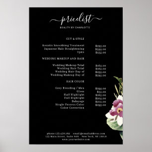Blumen Preisliste Poster