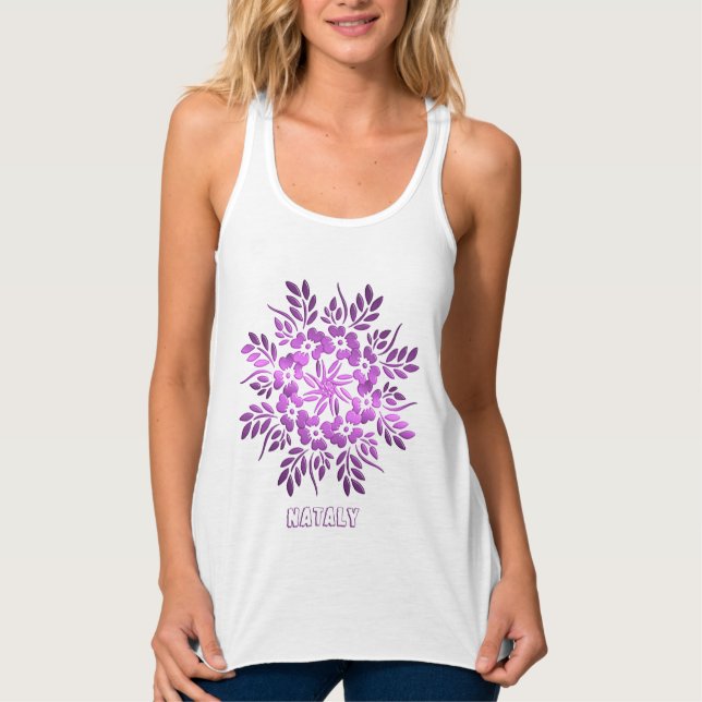 Blumen-Purple-Mandala-Tank-Top Tank Top (Vorderseite)