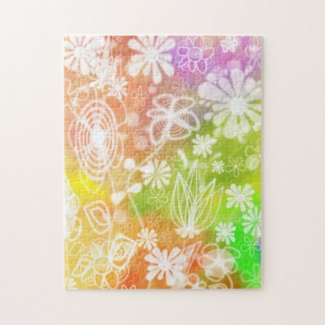 Blumen Puzzle Farbige Frühlingslandschaft (Vertikal)