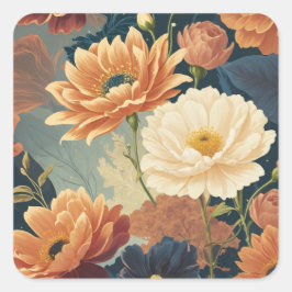 Blumen Quadratischer Aufkleber