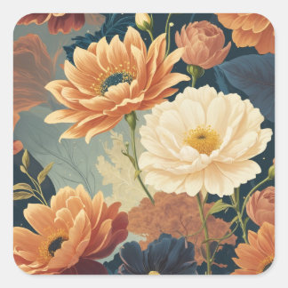 Blumen Quadratischer Aufkleber