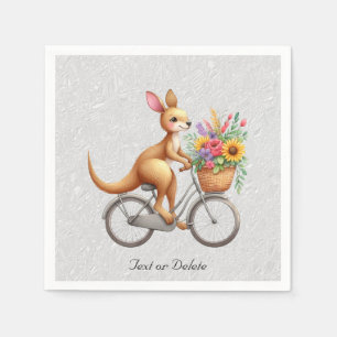 Blumen-Rad-Känguru-Servietten Serviette