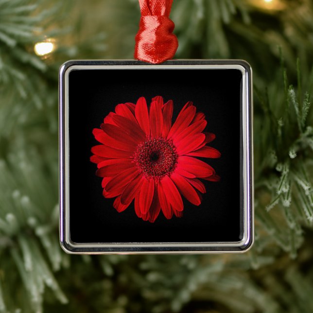 Blumen | Red Gerbera Daisy Ornament Aus Metall (Baum)