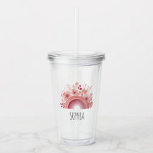 Blumen-Regenbogen-Mädchen-Tasse personalisierter N
