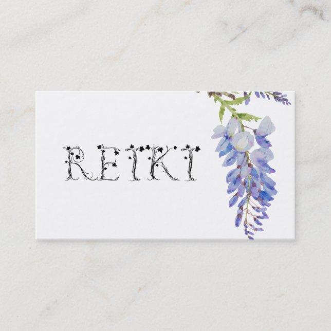 *~* Blumen-REIKI Wisteria-BlumeWatercolor Visitenkarte (Vorderseite)