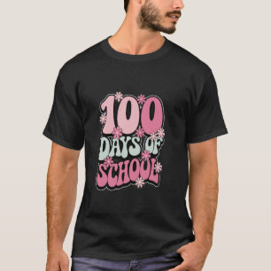 Blumen-Retro-100-Tage-Schule-Lehrer-Schüler T-Shirt
