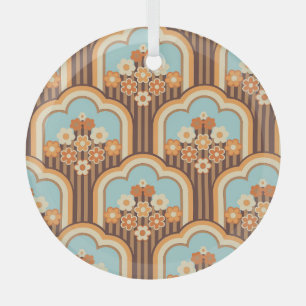 Blumen-Retro: 70er Jahre Tapeten Revival Ornament Aus Glas