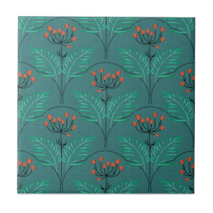 Blumen-Retro-Muster im Art Deco-Stil. Fliese
