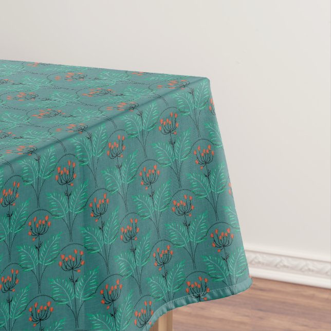 Blumen-Retro-Muster im Art Deco-Stil. Tischdecke (Beispiel)