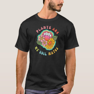 Blumen-Retro-Pflanzen sind meine Boden-Mitbewohner T-Shirt