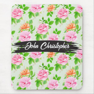 Blumen-Rosa-Rosen-Muster-23670 Mousepad