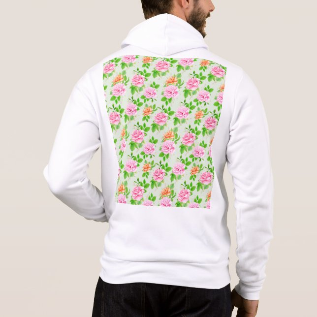 Blumen-Rosa-Rosen-Muster Hoodie (Rückseite)