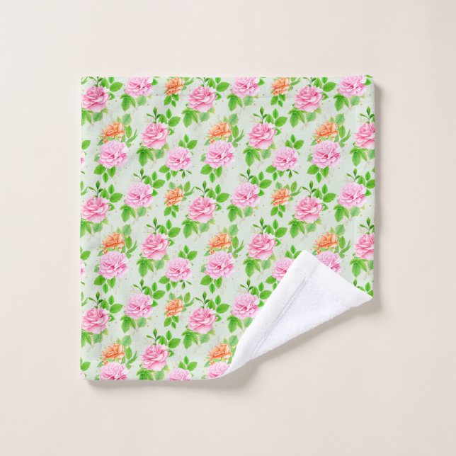 Blumen-Rosa-Rosen-Muster Waschlappen (Waschlappen)