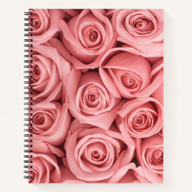 Blumen | Rosa Rosen Notizbuch (Vorderseite)