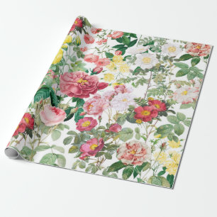 Blumen Rosen Vintage Frühlingsgarten Geschenkpapier