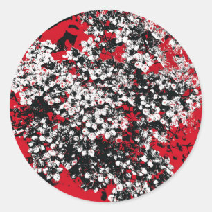 BLUMEN RUNDER AUFKLEBER