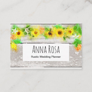 Blumen-rustikale Vintage alte hölzerne Visitenkarte