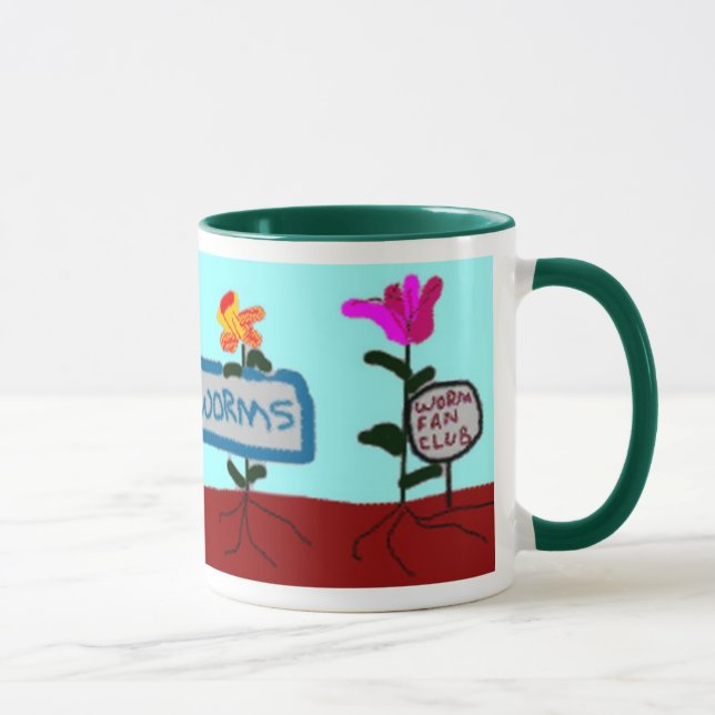 Blumen sagen "uns Liebe-Würmer!" Tasse (Rechts)
